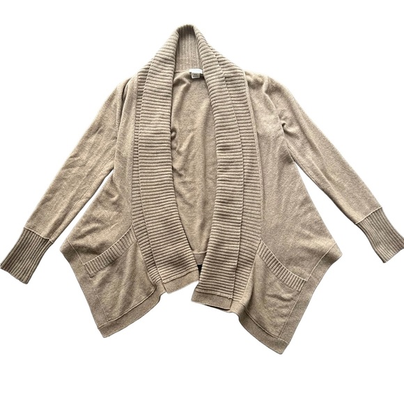 Club Monaco Italian Cashmere Open Front Cardigan in Oatmeal Size Medium - Picture 10 of 13